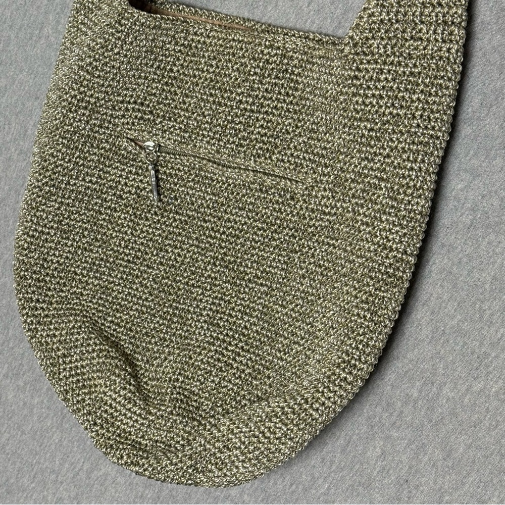 The Sak 120 Hobo Bag Women Tan Brown Knit Crochet Large Shoulder Bag Boho Pocket - Picture 3 of 12